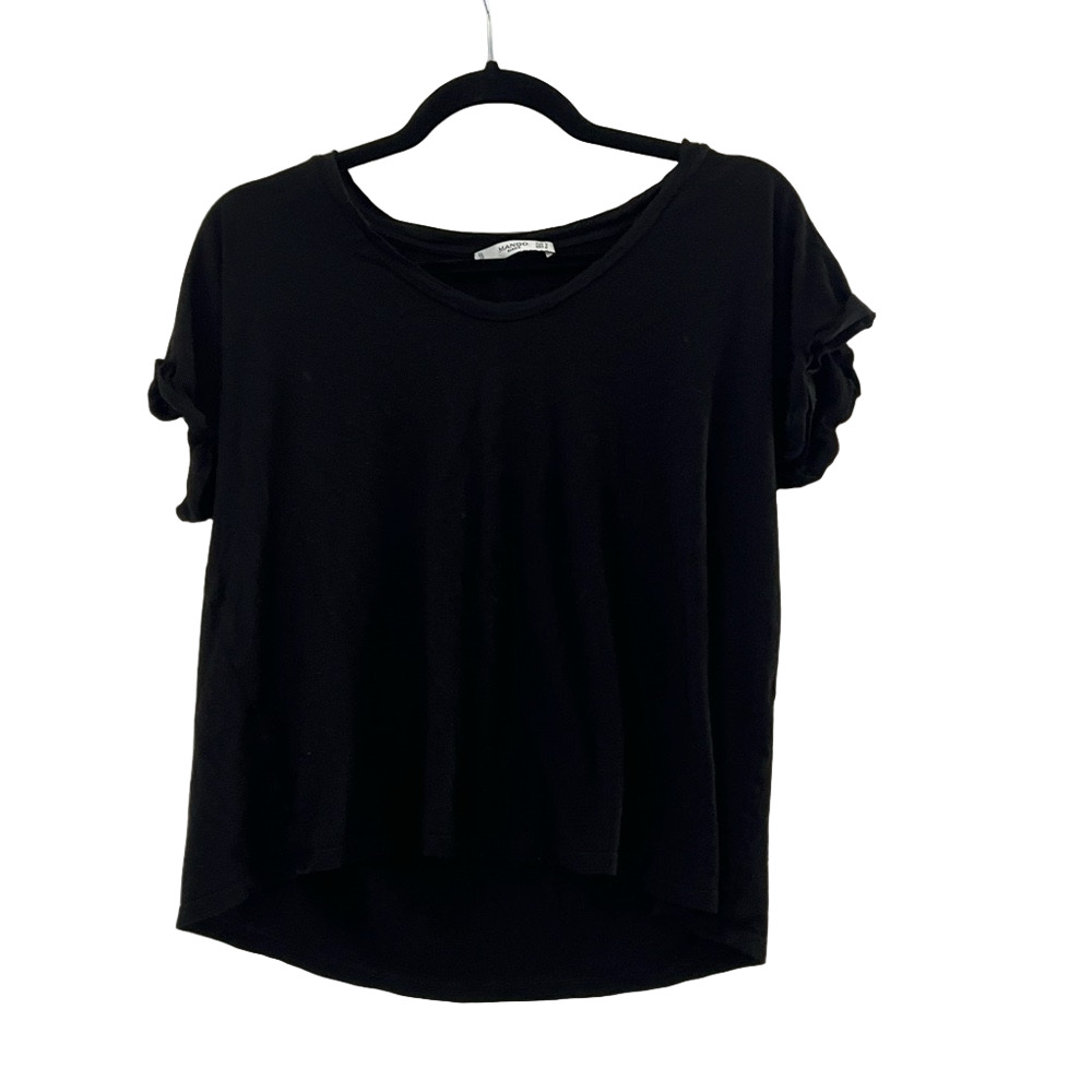 Mango Basics Black Short Sleeve Tee